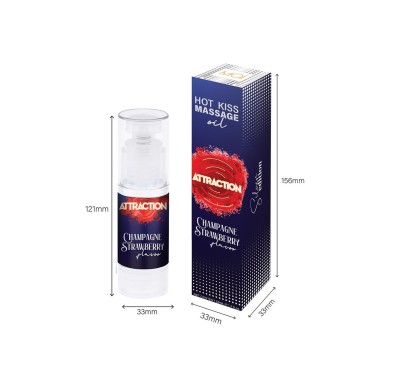 Żel jadalny do masażu Hot Kiss Smak Truskawka 50ML